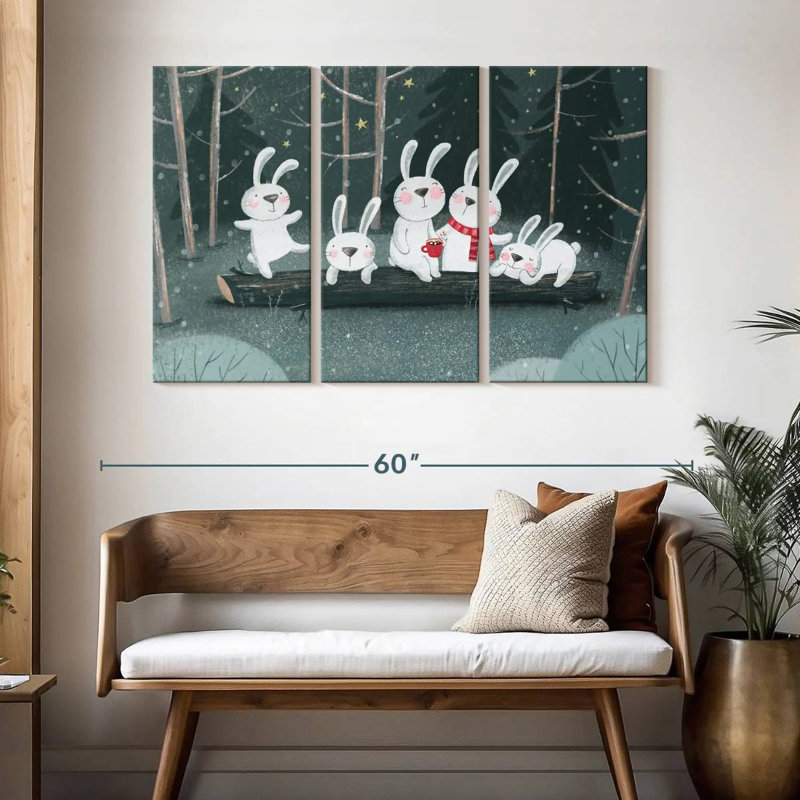Winter Rabbits, 32" H x 50" W