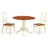 3 Piece Dining Room Furniture Set Contains a Round Kitchen Table with Dropleaf and 2 Dining Chairs, Buttermilk & Cherry-1388497053