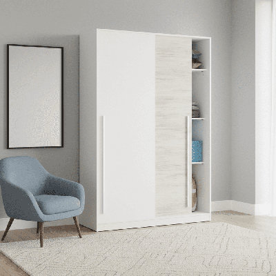 Pavlína 2 Door Manufactured Wood Wardrobe