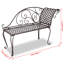 Garden Chaise Lounge 128 cm Steel Antique-91526836