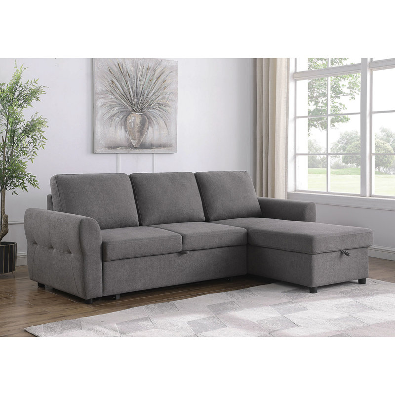 Kenna Grey Sleeper Sofa Sectional With Storage
