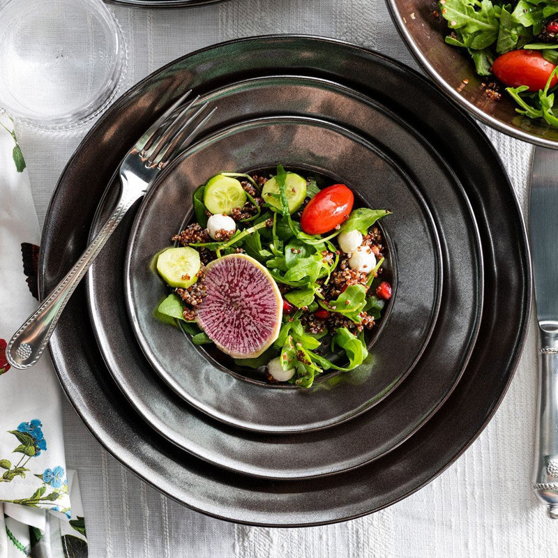 Pewter Stoneware 4 - Piece Place Setting