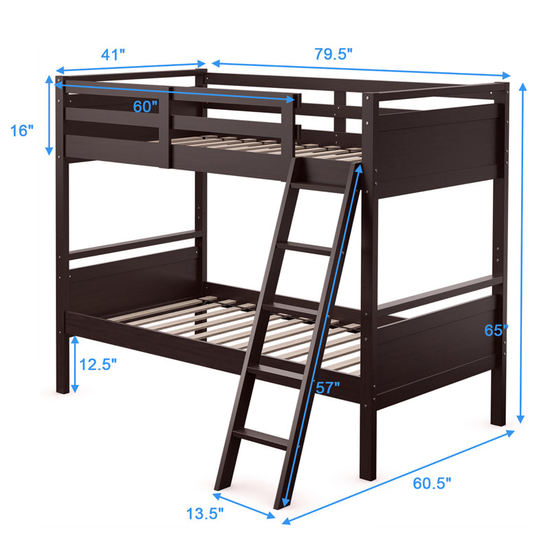Lidderdale Kids Twin Over Twin Bunk Bed, Espresso