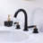 TAYANUC Widespread Matte Black 3 Hole Bathroom Faucet, 2 Handle Black Bathroom Sink Faucets 8 Inch Modern Vanity Faucet Bathroom Faucet Set With Supply Hoses Pop Up Drain For Bathroom Sink