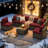 14 Pcs Outdoor Cushion Slipcovers All-Weather Patio Cushion Covers For Outdoor Furniture, Covers Only-1151527075