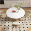 Plateau de table rond en verre trempé de 20 pouces avec design en marbre, plateau de remplacement et de couverture, table de salle à manger blanche, table de café, table de patio, convient pour l'intérieur et l'extérieur
