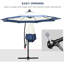 Parasol excentré pour patio avec manivelle et base en croix-266004961