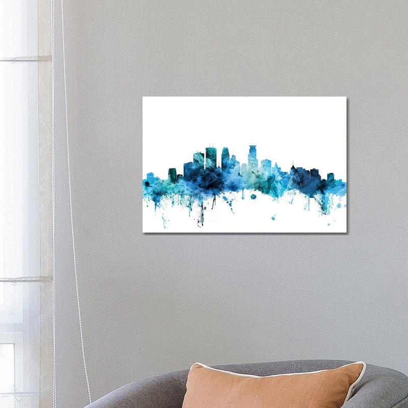 Minneapolis, Minnesota Skyline by Michael Tompsett - Wrapped Canvas Gallery-Wrapped Canvas Giclée
