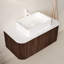 Meuble-lavabo de salle de bain 36 po Dina, armoire de rangement en contreplaqué rayé à bords arrondis avec tiroir, cuve rectangulaire en céramique blanche et plateau en pierre frittée blanche de Carrare, pré-assemblé, grain de bois noyer foncé-222665356-222665360-222665361