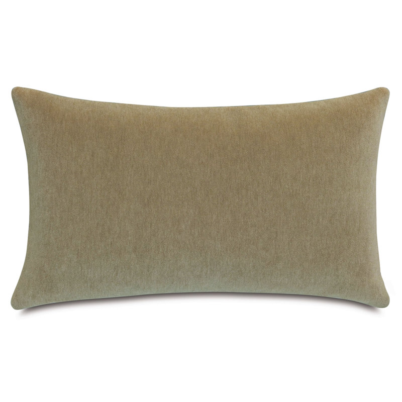 Coussin décoratif en kaki Brahms, Rectangle H 13 po x l 22 po, Kaki