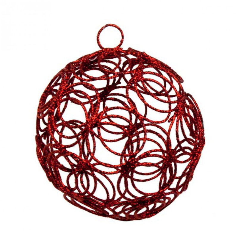 7.5cm Metal Bauble, Red