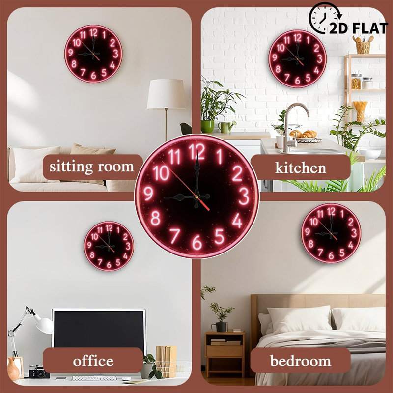 Horloge rouge néon