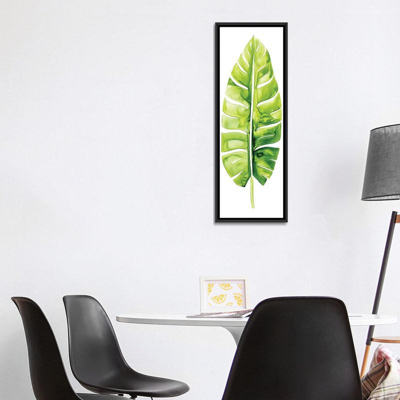 « banane leaf study ii », impression sur toile tendue, H 48 po x l 16 po x P 1,5 po, Cadre noir