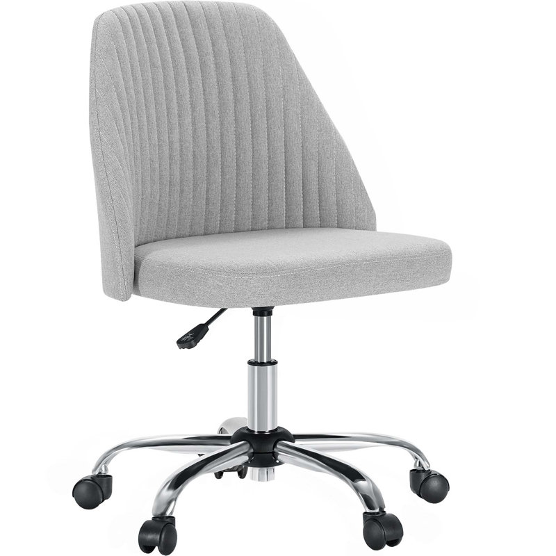 Chaise de bureau sans accoudoirs avec roulettes, Gris