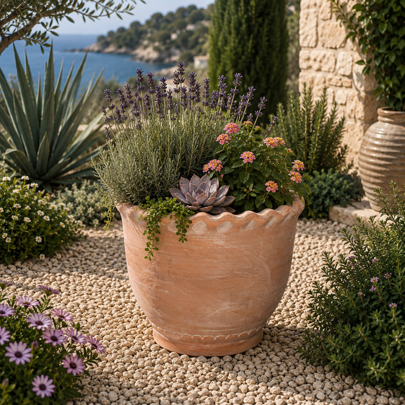 Pot à fleurs en terre cuite Zia