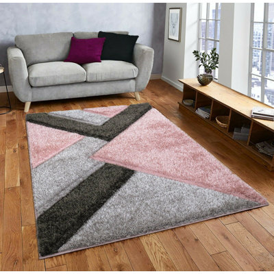 Hudnall Geometric Shag Area Rug