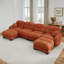 Canapé modulaire confortable en chenille plissé 4 places avec 2 repose-pieds-1595878096-1595878103