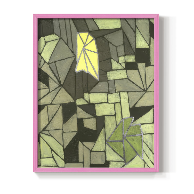 Cubic Prism II, reproduction encadrée - bois massif, H 15 po x l 12 po, Rose