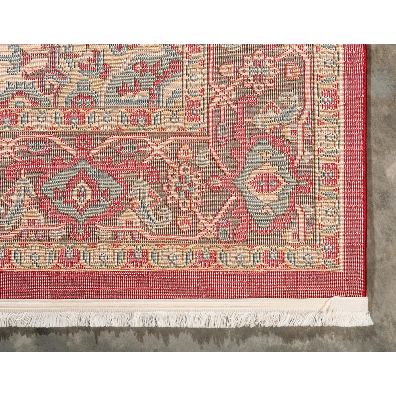 Tapis traditionnel Azar couleur merlot, Rectangle 7 pi 10 po x 10 pi