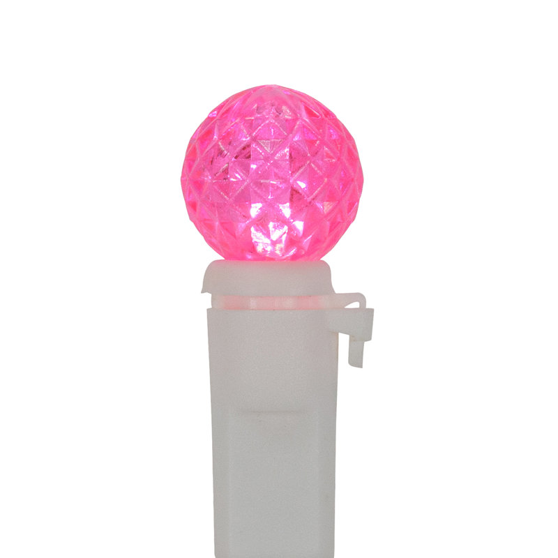 LED G12 Berry Christmas Lights - 16' White Wire - 50 Ct, Pink