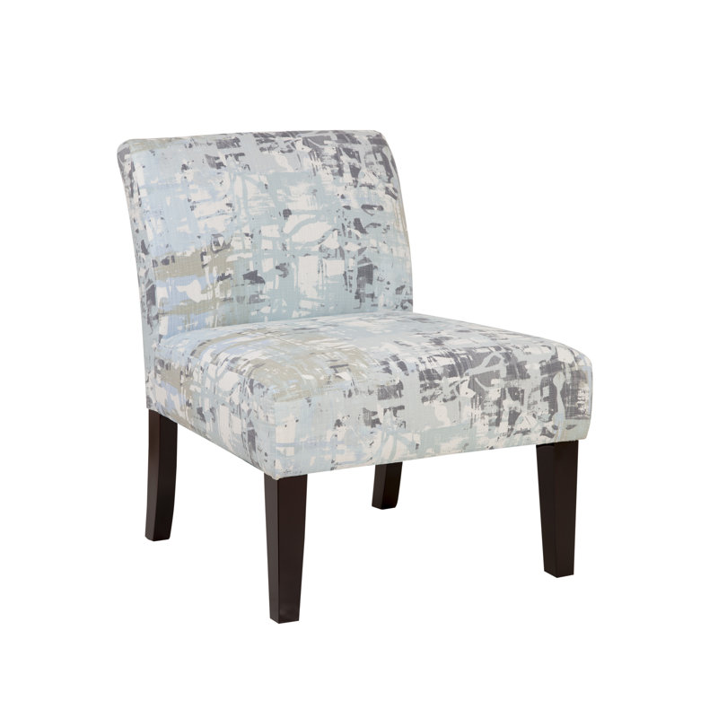 Javi Avington 26" Wide Armless Slipper Chair, Mysterious Slate Blue and Gray