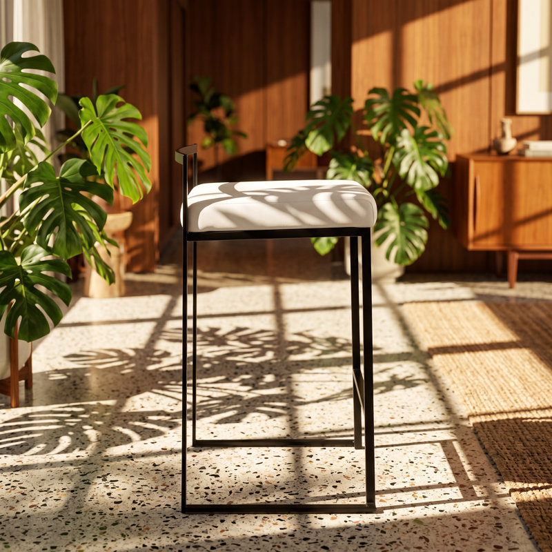 Tabouret de comptoir en velours 17,5 po x P 16 po x H 31 po Stacker