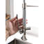 Robinet de cuisine de style commercial avec bec pivotant à 360 degrés et douchette de pré-rinçage en nickel brossé avec poignée rotative moderne-1435492074