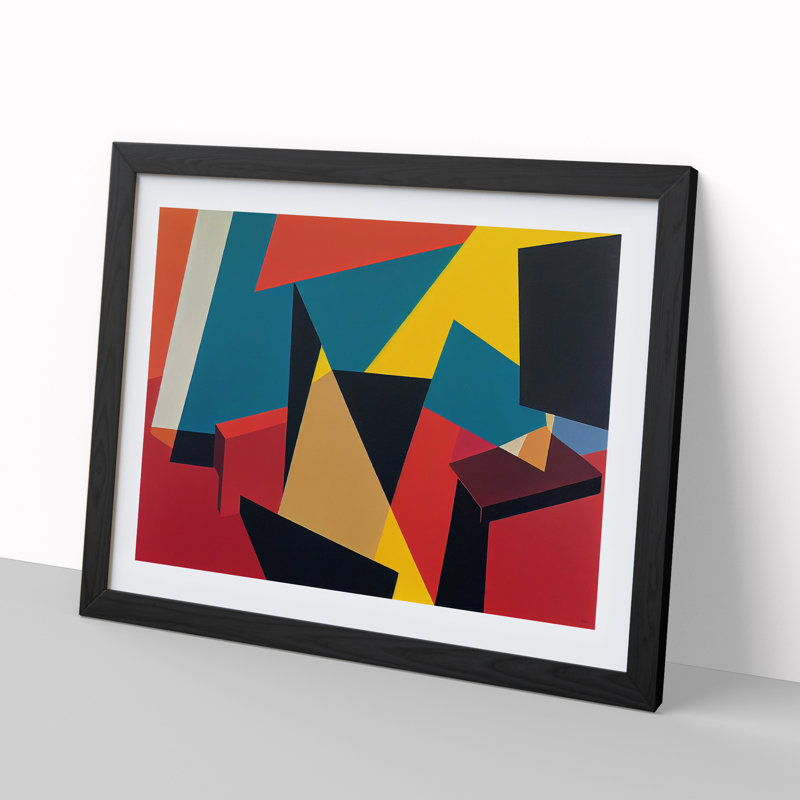 XH1022-6194X Modern Suprematism Art Vol.4 - Single Picture Frame Print, Black Framed, 46cm H x 64cm W x 2cm D