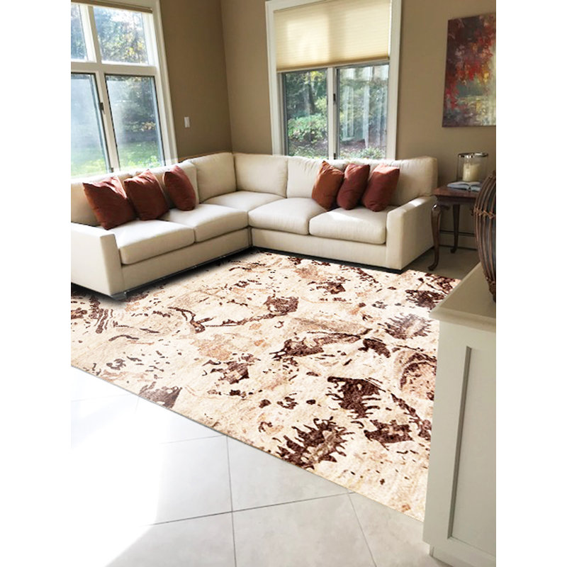 Rayon Abstract Area Rug