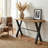 Austin Console Table, Solid Reclaimed Wood with Black Wood Legs, Honey Pine