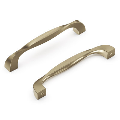 Poignée à poignée Twist Collection - 5-1 / 16 po Poignée d'armoire encastrée nickel doré - Quincaillerie transitionnelle pour tiroirs et armoires