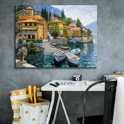 'Lake Como Landing' by Howard Behrens Giclee Canvas Wall Art