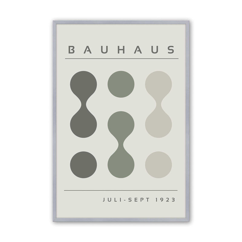Green Bauhaus Flow I Print dans un cadre, H 25,25 po x l 19,25 po, Chrome poli