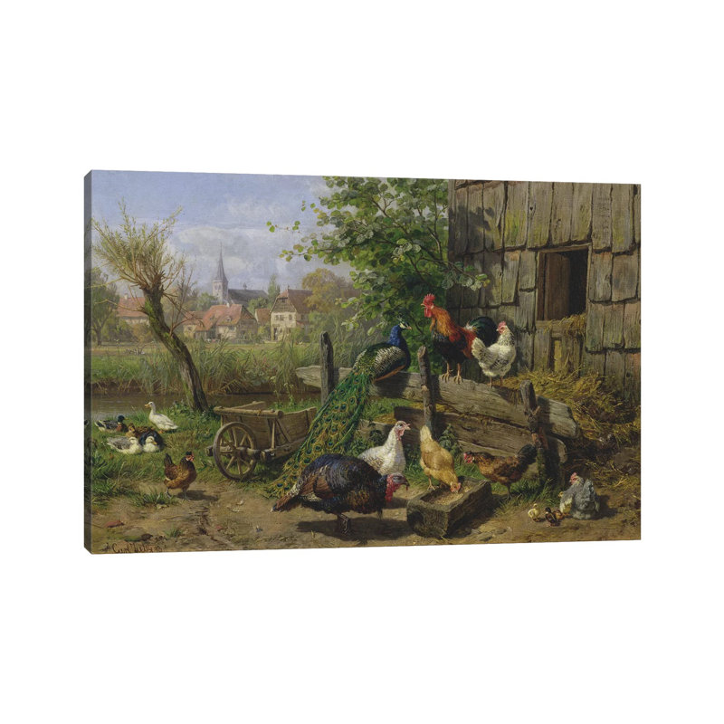 The Farmyard, 1898 by Carl Jutz - Wrapped Canvas Gallery-Wrapped Canvas Giclée, 30.48 cm H x 45.72 cm W
