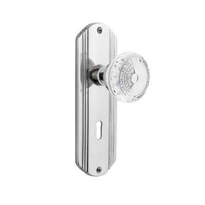 Deco Plate with Decorative Keyhole and Crystal Meadows Knob