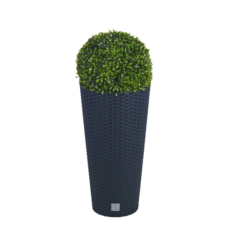 Elieana Pot Planter, 38.5cm H x 22cm W x 20cm D, Black