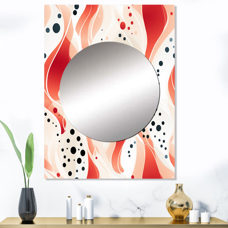 Motif à pois rouge et blanc Tronchetti, 40 po x 30 po