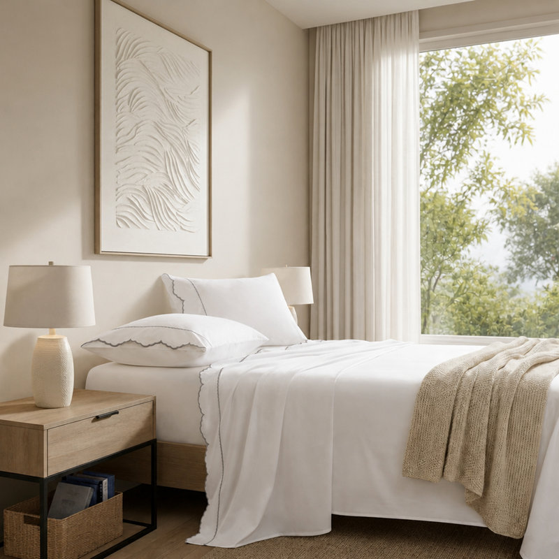 4 Piece Cotton Sheet Set with Breathable Comfort