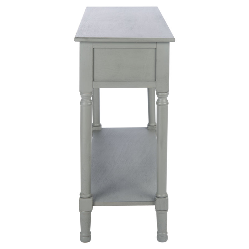 Distressed Gray Pinewood Hallway Table with Storage