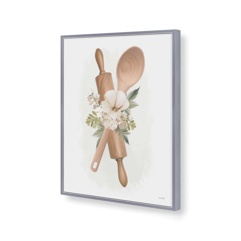 «Kitchen Bouquet II» par House Fenway, reproduction d'art, L 36 x H 48, Argent, Impression encadrée