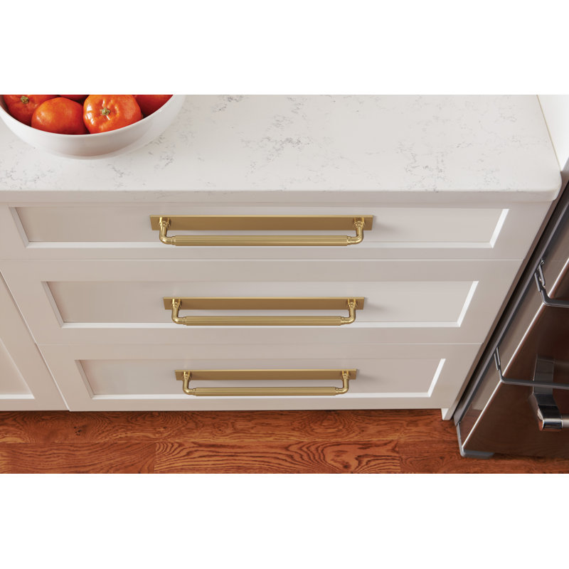 Poignée de porte rectangulaire en bronze champagne Ladera 10-1 / 16 po (256 mm), H 1 po x l 11,4375 po x P 0,125 po