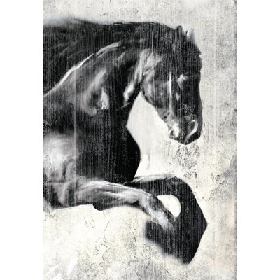 Wood Grain Horse 1 Piece Wrapped Canvas Wall Art
