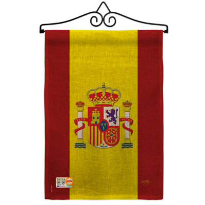 En toile jute à 2 côtés de l’espagne 19 x 13 po drapeau de jardin