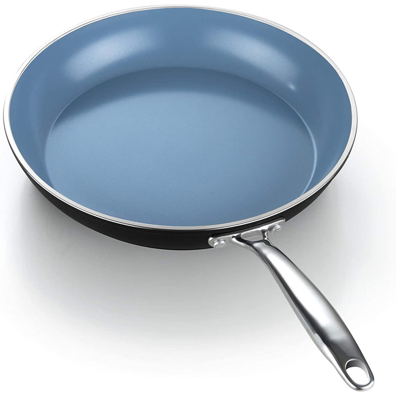 Cook N Home Classic 12 Inch Ceramic Nonstick Frying Pan, Cookware Skillet Egg & Omelet Pan, Induction, Oven Safe, Black