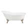 54'' x 30'' Freestanding Soaking Cast Iron Bathtub with Faucet