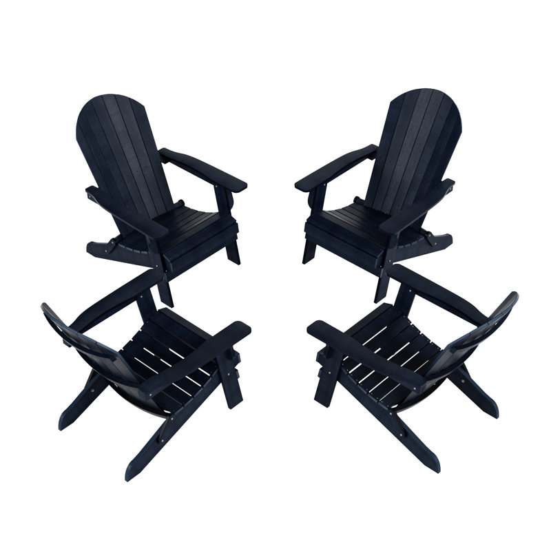 Arrlo Foldable Outdoor Adirondack Set, Navy