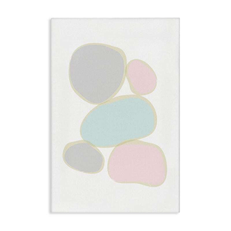 Minimal Pastel Pebbles, toile par Martina Pavlova, H 36 po x l 24 po x P 1,5 po