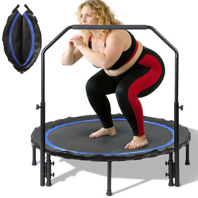 Mini trampoline pliable avec bandes élastiques - Capacité de 330 lb, rebond portatif pour adultes et enfants