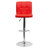 Ahlijah Contemporary Quilted Vinyl Adjustable Height Barstool with Chrome Base-1340993497