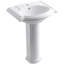 Devonshire Ceramic 25" Pedestal Bathroom Sink with Overflow-705519542-730811346